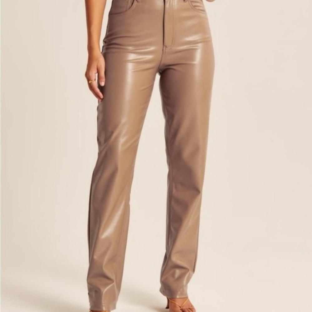 Abercrombie Vegan Tan Leather Pants